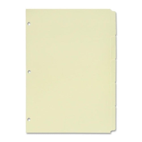 Sparco Products Plain Tab Indexes, 5-Tab, 11"x8-1/2", 100ST/BX, Buff