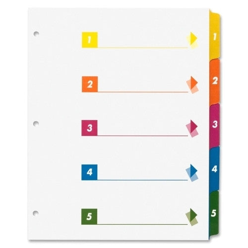 Sparco Products Index Dividers W/Table Of Contents,5-Tab,1-5, 24/ST,Multi