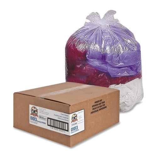 Genuine Joe Trash Can Liner, 31-33 Gallon, .6Mil, 33"x39", 250/BX, Clear