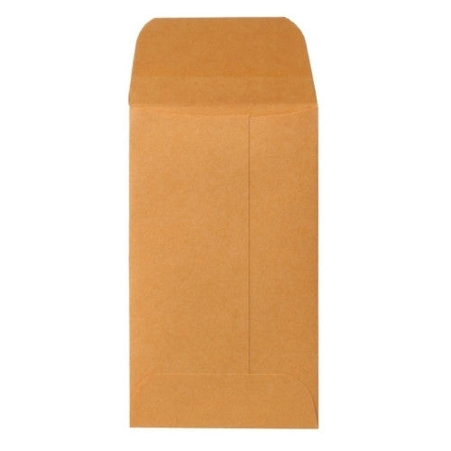 Sparco Products Coin Envelopes, Gummed Flap, 20 lb., 2-1/2"x4-1/4", Kraft