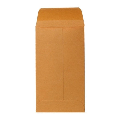 Sparco Products Coin Envelopes, Gummed Flap, 28 lb., 3-1/8"x5-1/2", Kraft