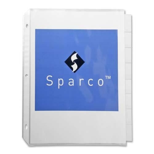 Sparco Products Top Load Sheet Protectors,w/Index Tabs,8-Tab,11"x8-1/2",CL