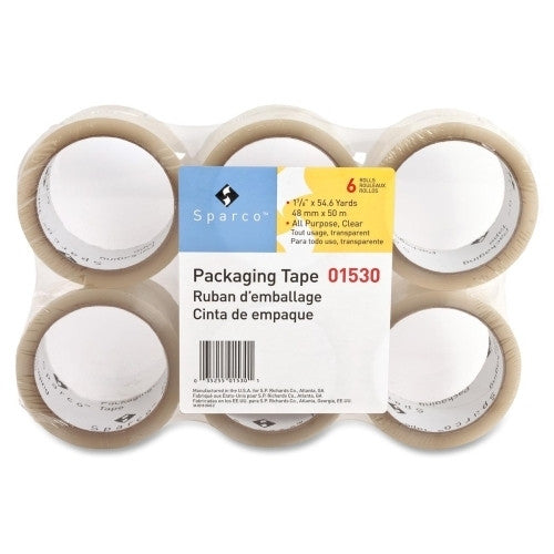 Sparco Products Sealing Tape, 1.6 mil, 2"x55 Yards, 36/CT, Clear