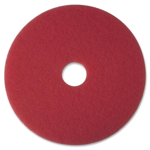 3M Commercial Office Supply Div. Buffer Pad, Removes Scuff Marks, 20", 5/CT, Red