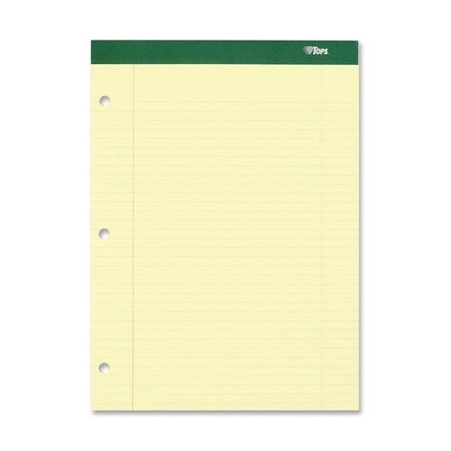 Tops Business Forms Legal Pad,3-HP,Perforated,8-1/2"x11-3/4",College Rld,Canary