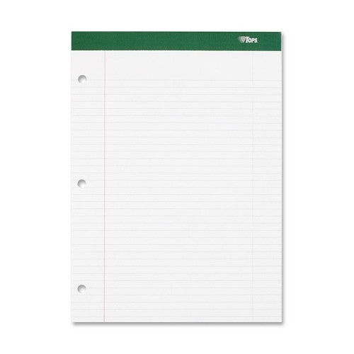 Tops Business Forms Legal Pad,3-HP,Perforated,8-1/2"x11-3/4",College Rld,White