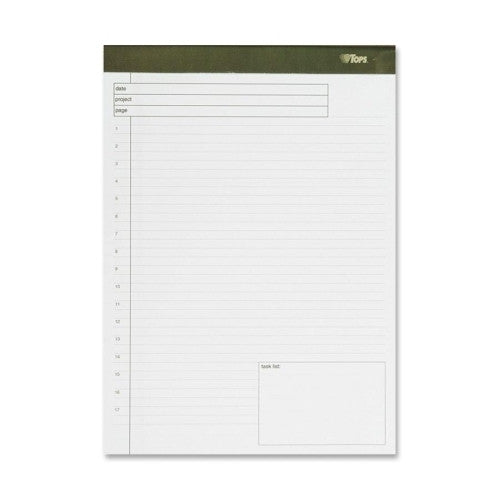 Tops Business Forms Project Planning Pad, Numbered, 8-1/2"x11-3/4", 4/PK, White