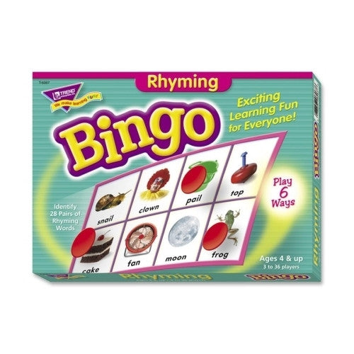 Trend Enterprises Rhyming Bingo Game,Includes 36 Playing Cards/Over200 Chips