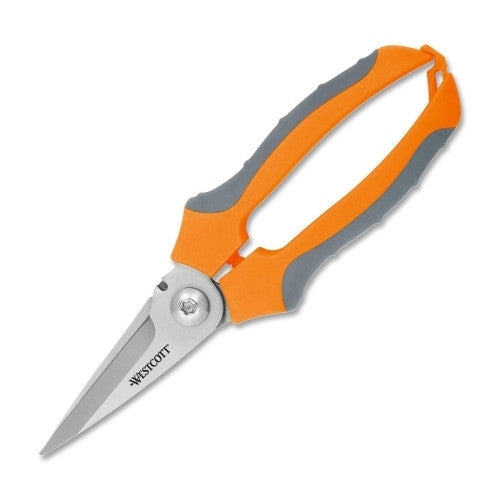 Acme United Corporation Utility Snips 7", 1-3/4" Cut, Stainless Steel,Orange Handles