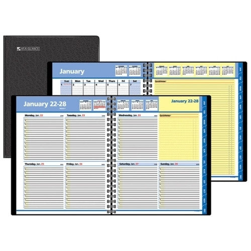 At-A-Glance Appointment Book, Deluxe Weekly/Monthly, 8"x9-7/8", Black