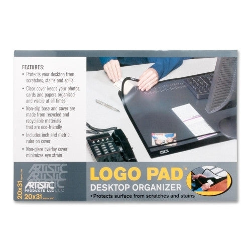 Artistic Products LLC Desk Pad w/Cover Sheet, 20"x31", Black