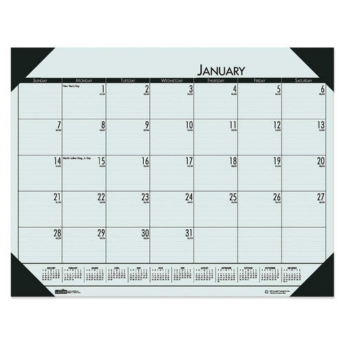 House of Doolittle Desk Pad, 12 Month, Jan-Dec, 22"x17", Green