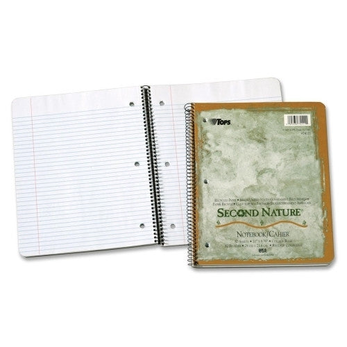 Tops Business Forms Notebook,Spiral,College Rule,11"x8-1/2",80 Sheets,1 Subject