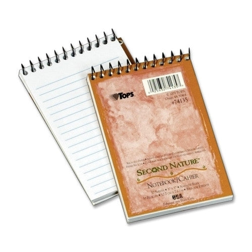 Tops Business Forms Notebook, Narrow Rule, Spiral, 3"x5", 50 Sheets, 1 Subject