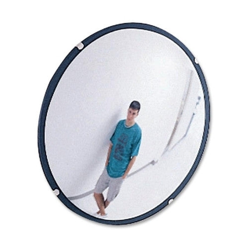 See-All Industries Round Glass Convex Mirror, 12", Adjustable Brackets