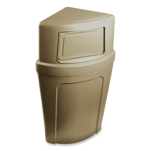 Continental Mfg. Co. Corner Round Receptacle,21 Gallon,18-1/2"x14"x39",Beige