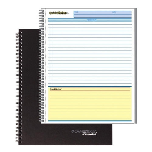 Mead QuickNotes Action Planner,1 Subject,80 Sheets,8-1/2"x11",BK