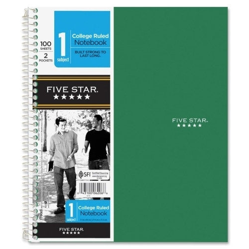 Mead Notebook, 1-Subject/2-Pocket, 100 Shts, 11"x8-1/2", Assorted