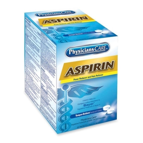 Acme United Corporation Physicians Care Aspirin, 2/PK, 50PK/BX