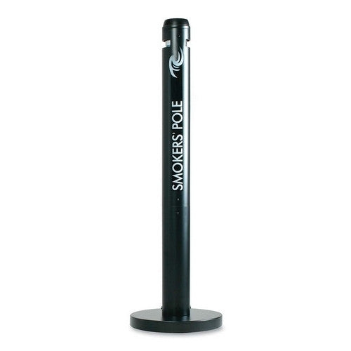 Rubbermaid Commercial Products Freestanding Smoker's Pole,14-1/4" Base,4"x41",Black