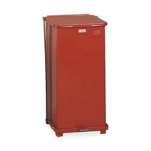 Rubbermaid Commercial Products Steel Step Waste Receptacle, 24 Gallon,15"x15"x30", Red