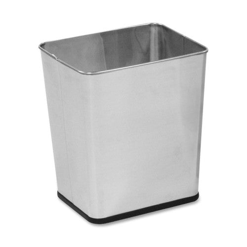 Rubbermaid Commercial Products Wastebasket, 29-Qt Cap, 13-1/2"x11"x15-1/2", Stainless Steel