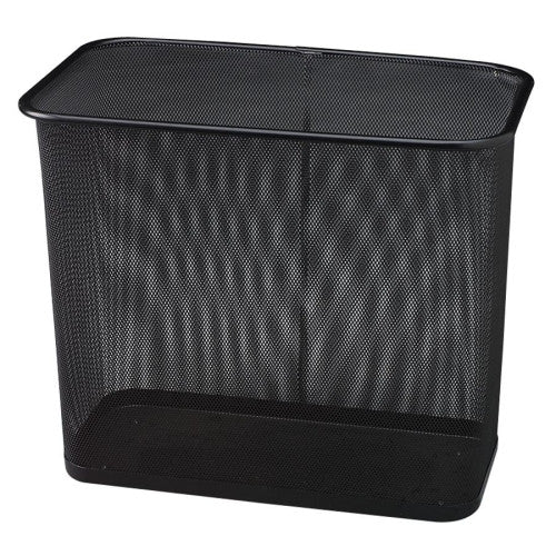 Rubbermaid Commercial Products Rectangular Wastebasket, 30 Qt., 16"x8-1/2"x14, Mesh, Black