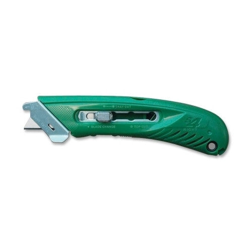 Pacific Handy Cutter Safety Cutter,Right-Handed,Lever Release F/Blades,Green