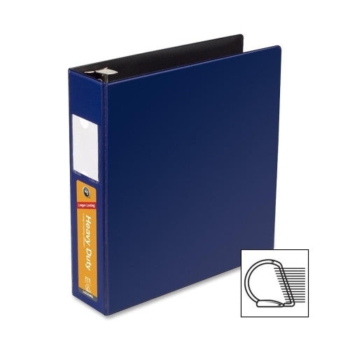 Acco/Wilson Jones D-Ring Label Holder Binder, 2" Capacity,11"x8-1/2",Dark Blue