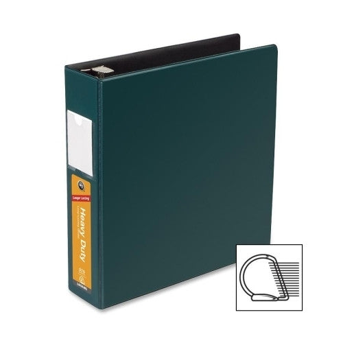 Acco/Wilson Jones D-Ring Label Holder Binder, 2" Capacity, 11"x8-1/2", Green