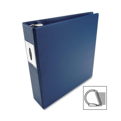 Acco/Wilson Jones D-Ring Label Holder Binder, 3" Capacity,11"x8-1/2",Dark Blue