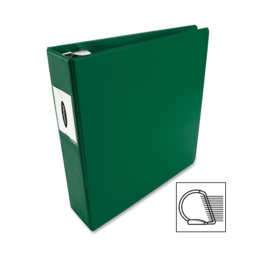 Acco/Wilson Jones D-Ring Label Holder Binder, 3" Capacity, 11"x8-1/2", Green