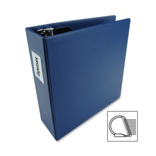 Acco/Wilson Jones D-Ring Label Holder Binder, 4" Capacity, 11"x8-1/2", Dk Blue