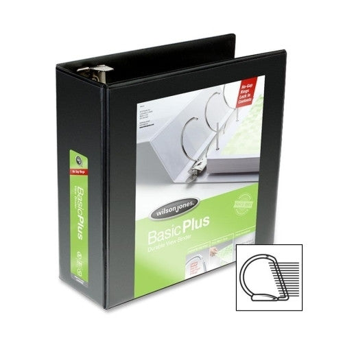 Acco/Wilson Jones D Ring Presentation Binder, 4" Capacity, 8-1/2"x11", Black