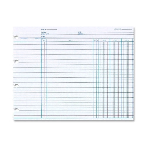 Acco/Wilson Jones Ledger Sheet, 3 Col, 9-1/4"x11-7/8", 100/PK, White