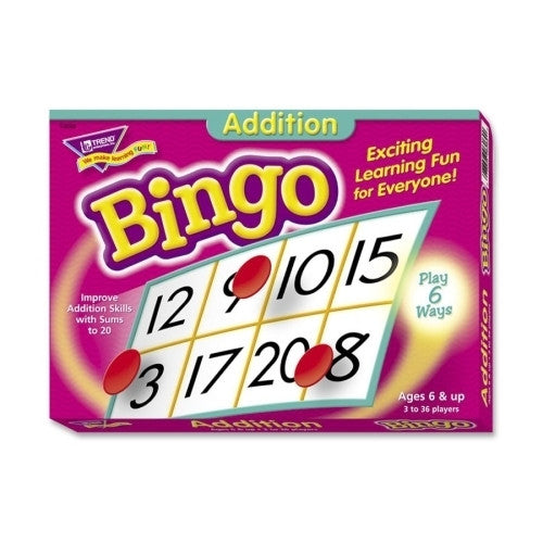 Trend Enterprises Addition Bingo Game,Includes 36 Playing Cards/over 200 Chips