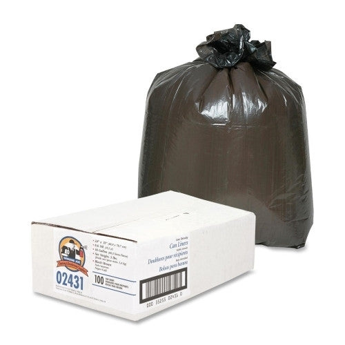 Genuine Joe Can Liner,2-Ply,16 Gallon,24"x31",100/CT,Brown/Black