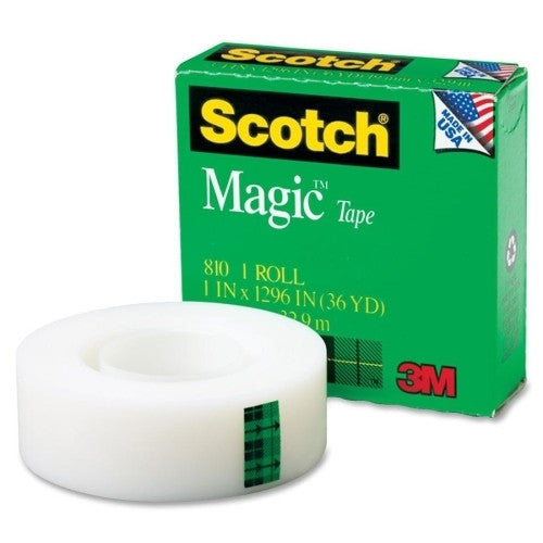 3M Commercial Office Supply Div. Magic Tape, 1" Core, 1"x1296", 1/PK, Transparent