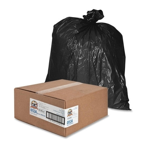 Genuine Joe Heavy-Duty Trash Bags, 1.5 Mil, 40-45 Gallon, 50/BX, Black