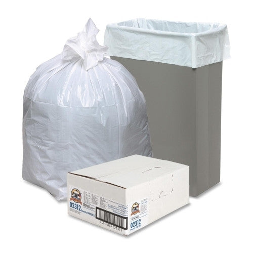 Genuine Joe Heavy-Duty Trash Bags,.8 Mil,13 Gallon,24"x31",150/BX,White