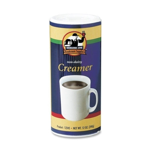 Genuine Joe Creamer, Non-Dairy, Reclosable Lid, 12 oz., 3/PK