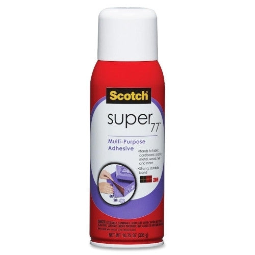 3M Commercial Office Supply Div. Super 77 Adhesive Spray, Aerosol, 13.57 oz, Clear