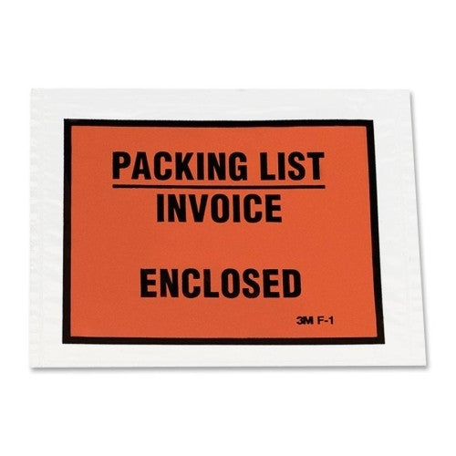 3M Commercial Office Supply Div. Packing List Envelope, Back-loading, 5-1/2"x4-1/2", Orange