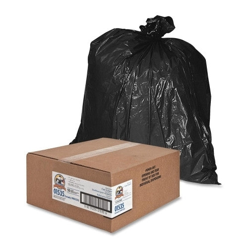 Genuine Joe Heavy-Duty Trash Bags, 1.5 Mil, 55-60 Gallon, 50/BX, Black