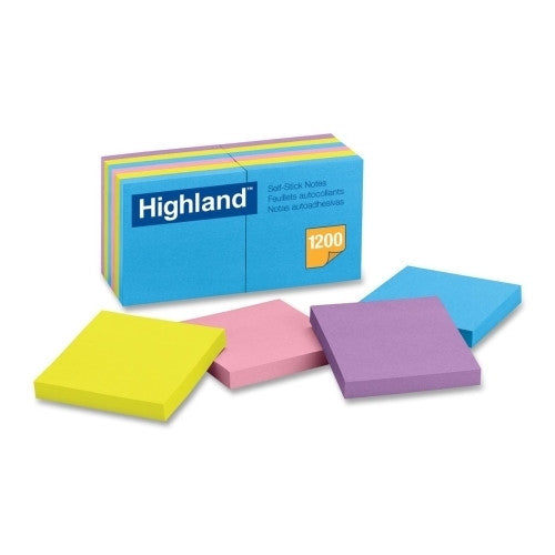 3M Commercial Office Supply Div. Self-Stick Removable Notes, 3"x3", 12/PK, Bright