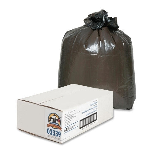 Genuine Joe Can Liner,2-Ply,33"x39",31-33 Gallon,60/CT,Brown/Black