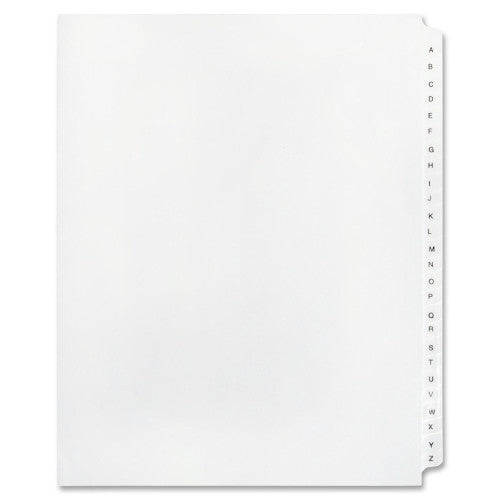 Kleer-Fax, Inc. Index Divider,Collated Set,A-Z, Side Tab,1/26 Cut Tab,White