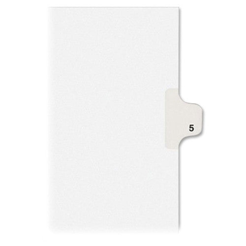 Kleer-Fax, Inc. Index Dividers,Number 5,Side Tab,1/25 Cut,Letter,25/ST,WE