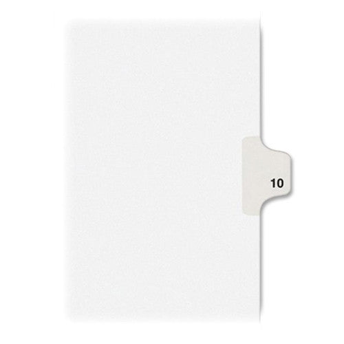 Kleer-Fax, Inc. Index Dividers,Number 10,Side Tab,1/25 Cut,Letter,25/ST,WE