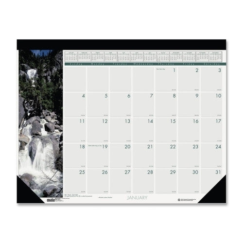 House of Doolittle Earthscapes Desk Pad,12 Mon. Jan-Dec,"Waterfalls",22"x17"